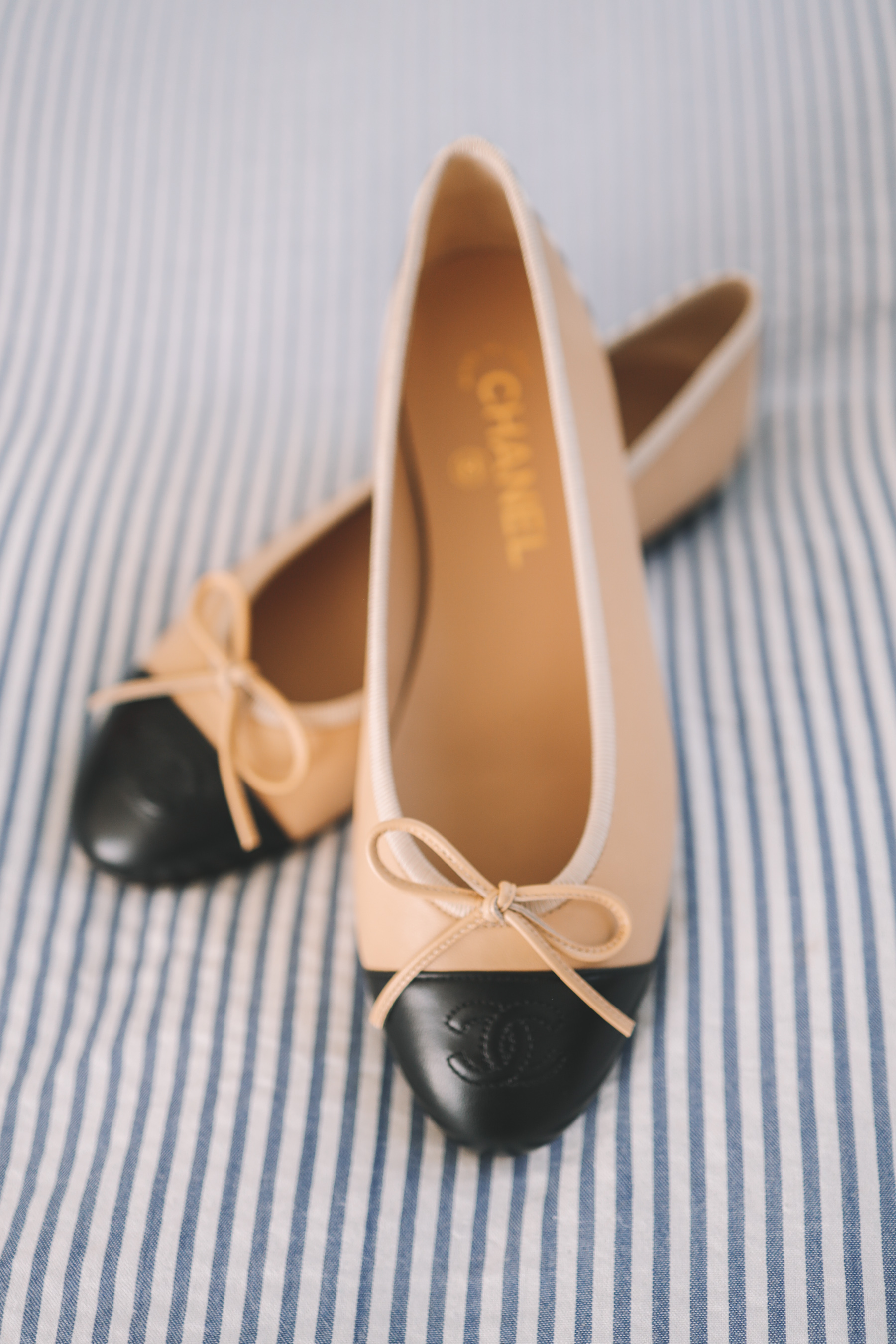 Chanel Cap Toe Ballerina Flats