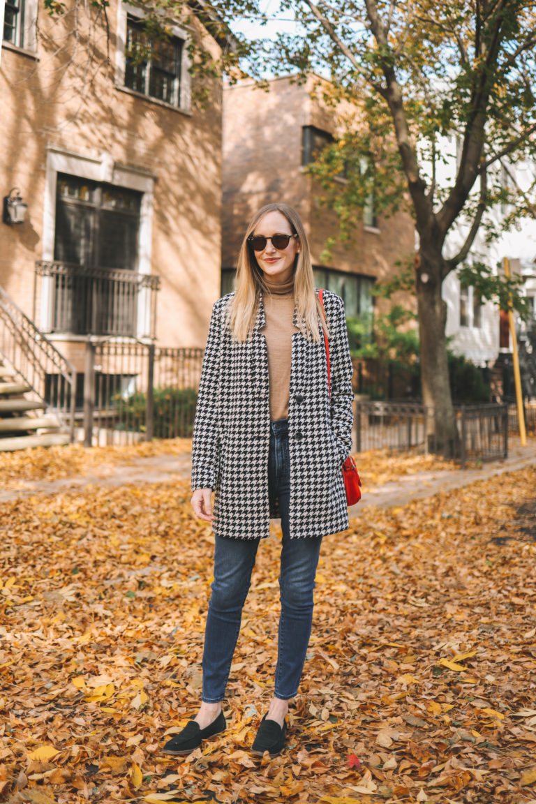 Old Navy Houndstooth Coat | Kelly in the City Blog