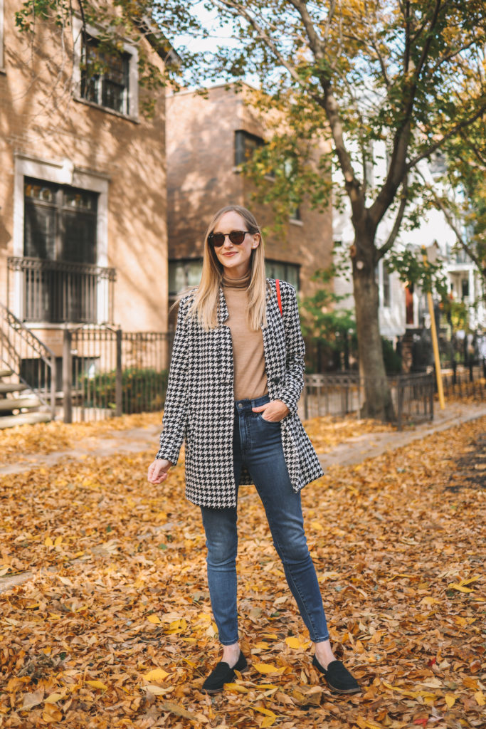 Old Navy Houndstooth Coat | Kelly in the City Blog