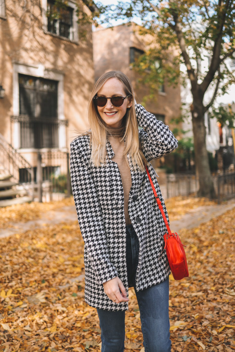 Old Navy Houndstooth Coat | Kelly in the City Blog