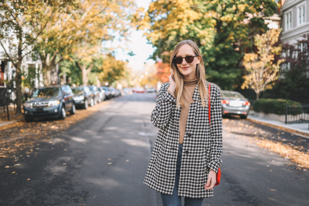 Old Navy Houndstooth Coat | Kelly in the City Blog