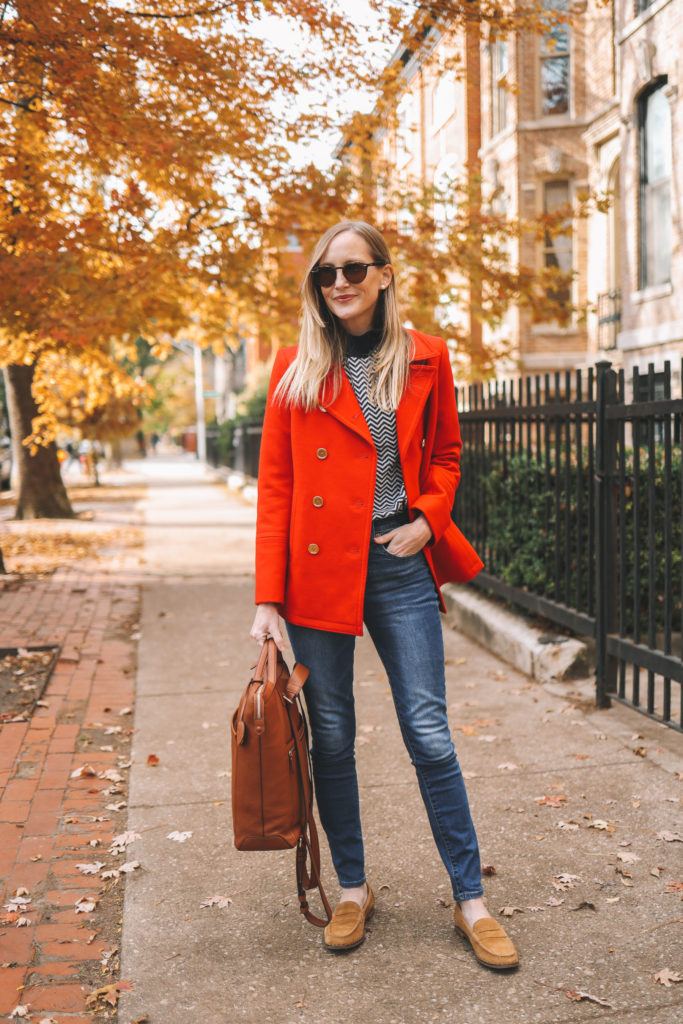 Navy Herringbone Sweater - Blog by Kelly in the City