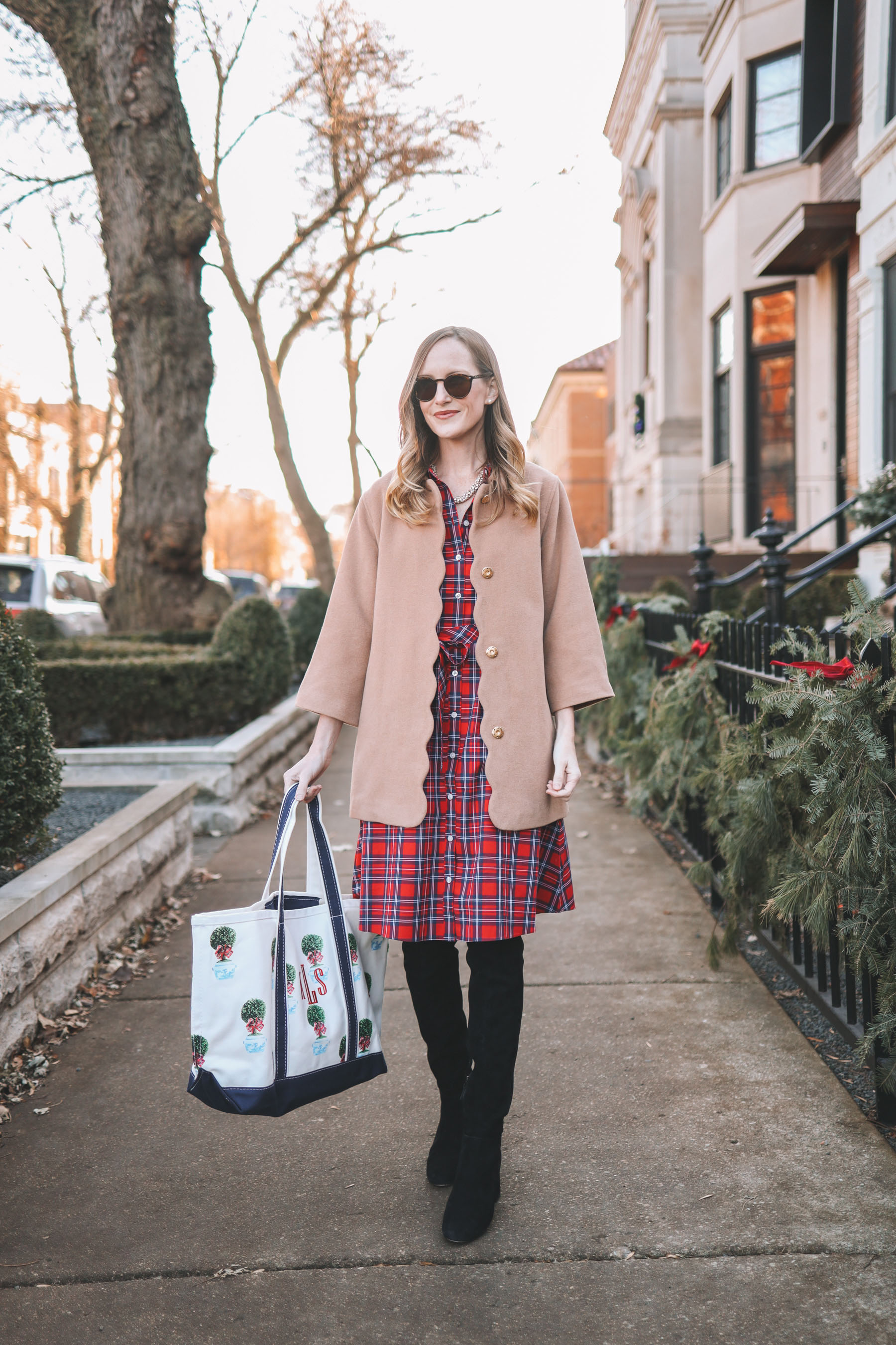 Draper james red plaid dress sale