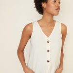 Button-front top