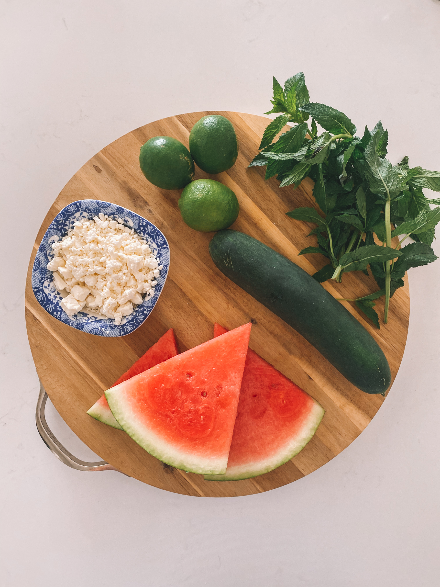 Watermelon Cucumber Feta Salad