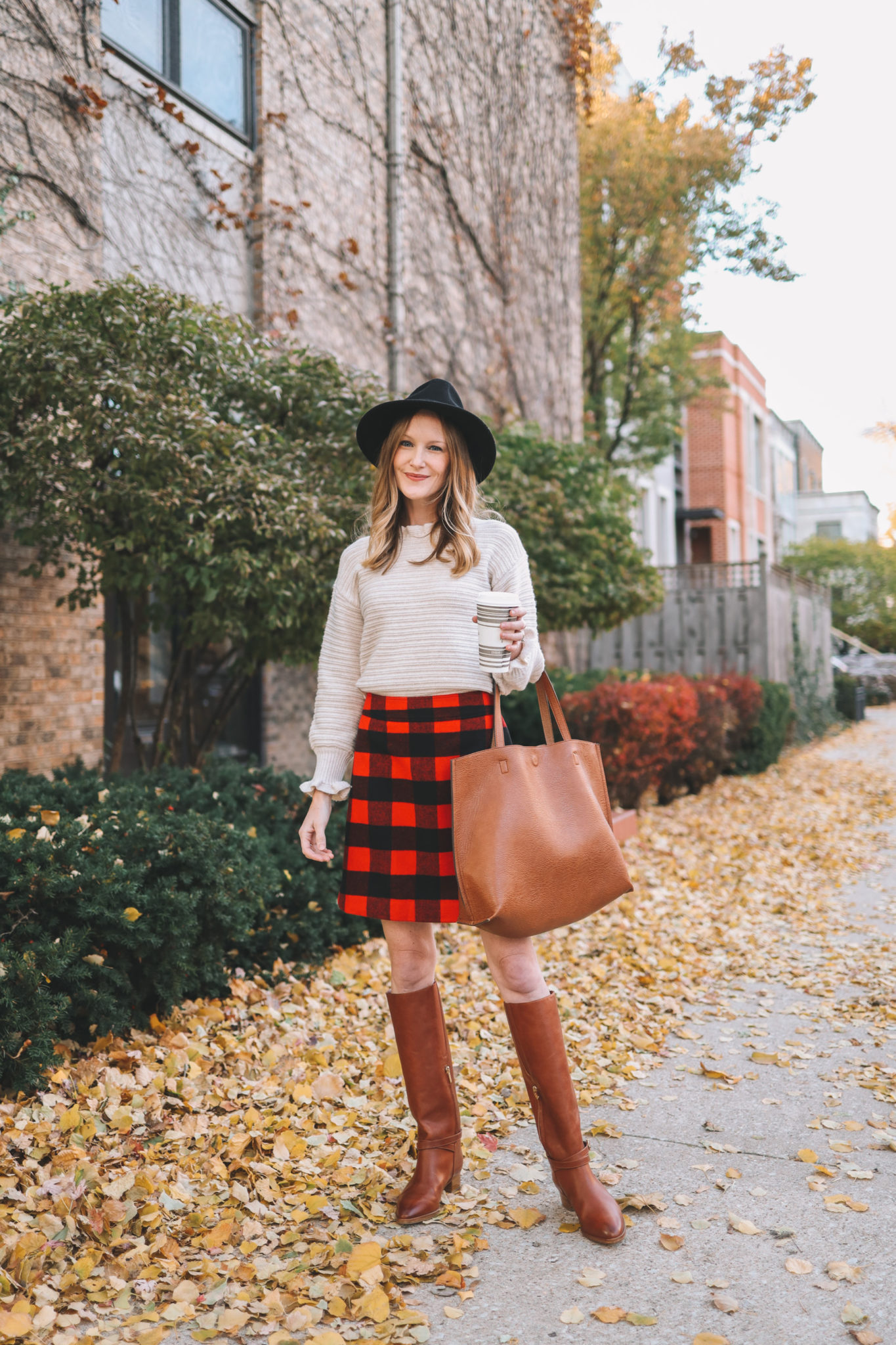 Buffalo Check Skirt - Kelly in the City | Lifestyle Blog