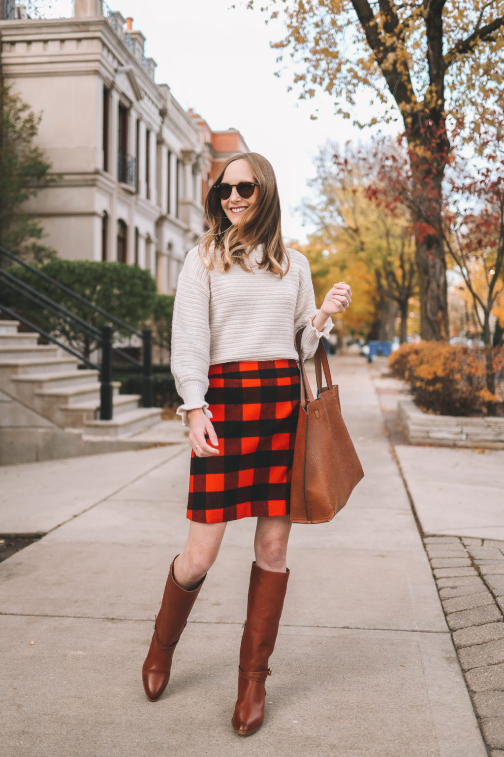 Buffalo Check Skirt - Kelly in the City | Lifestyle Blog