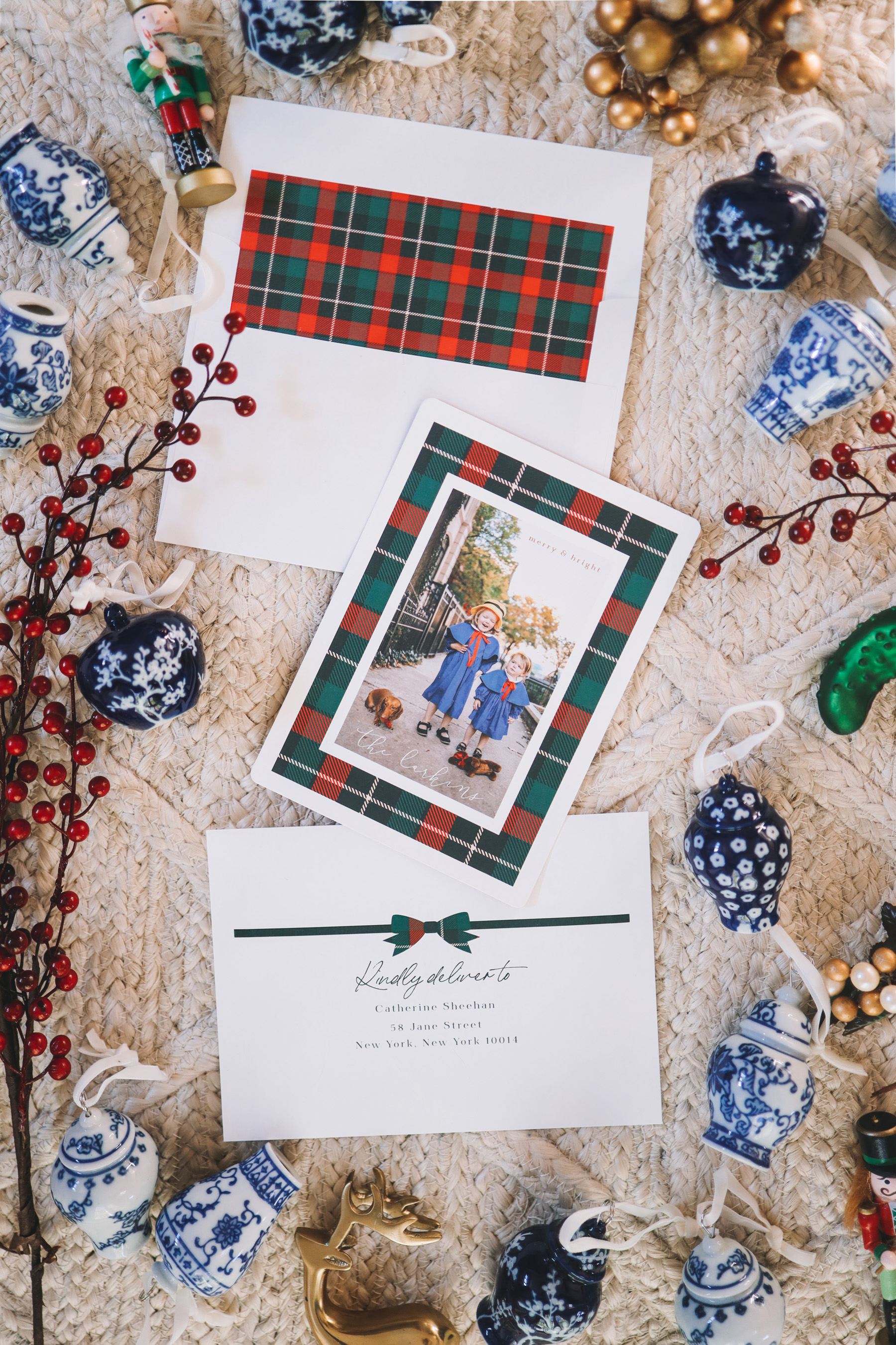 Plaid Bow Holiday Cards