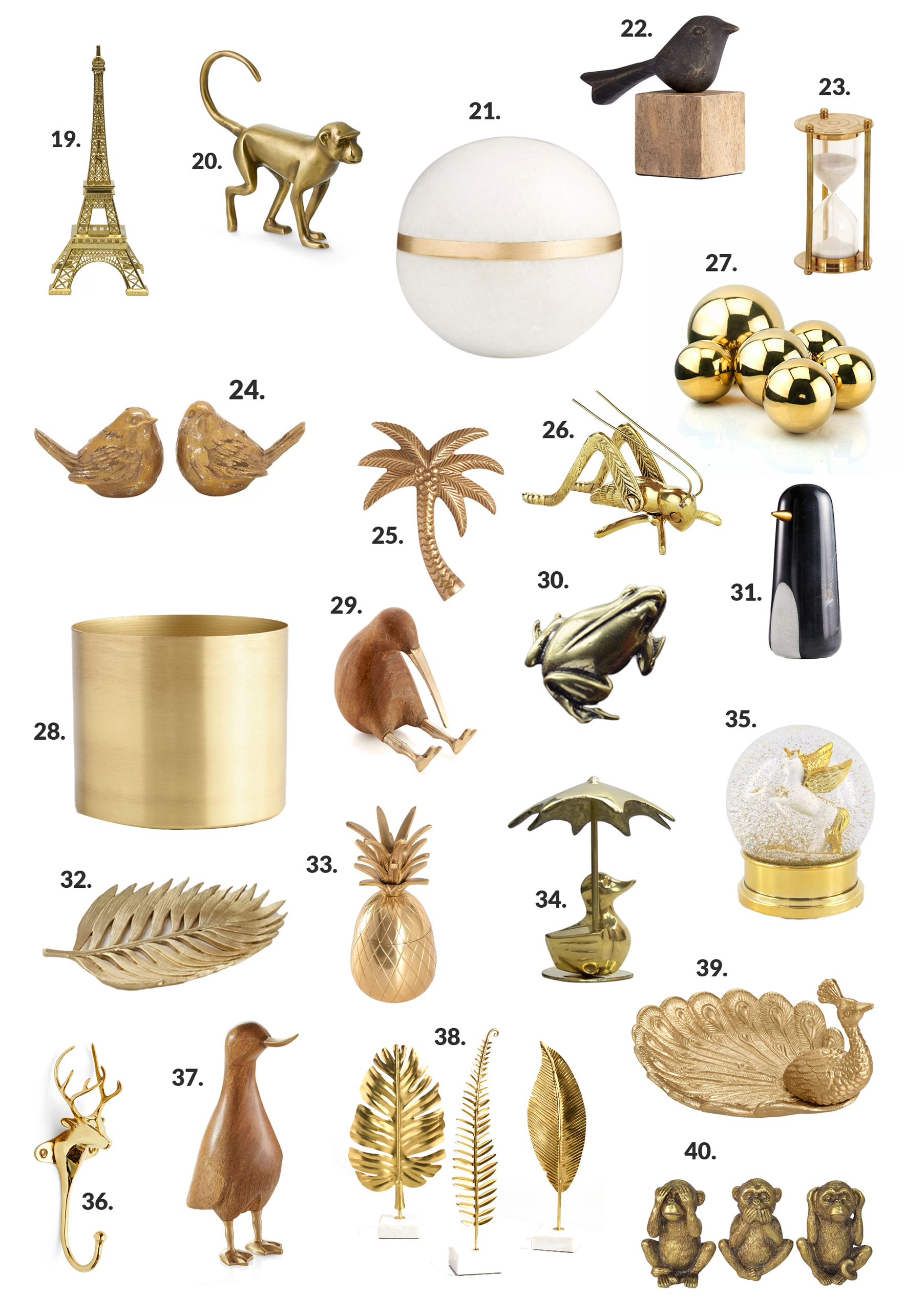 Wooden and Brass Animal Gifts