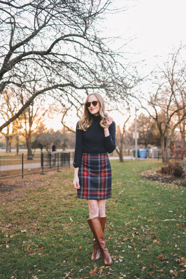 Tartan Skirt and Riding Boots | Kelly in the City | Lifestyle Blog