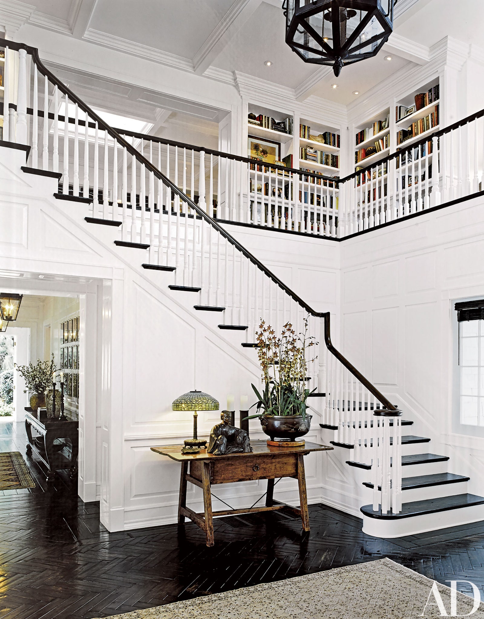 black and white staircase