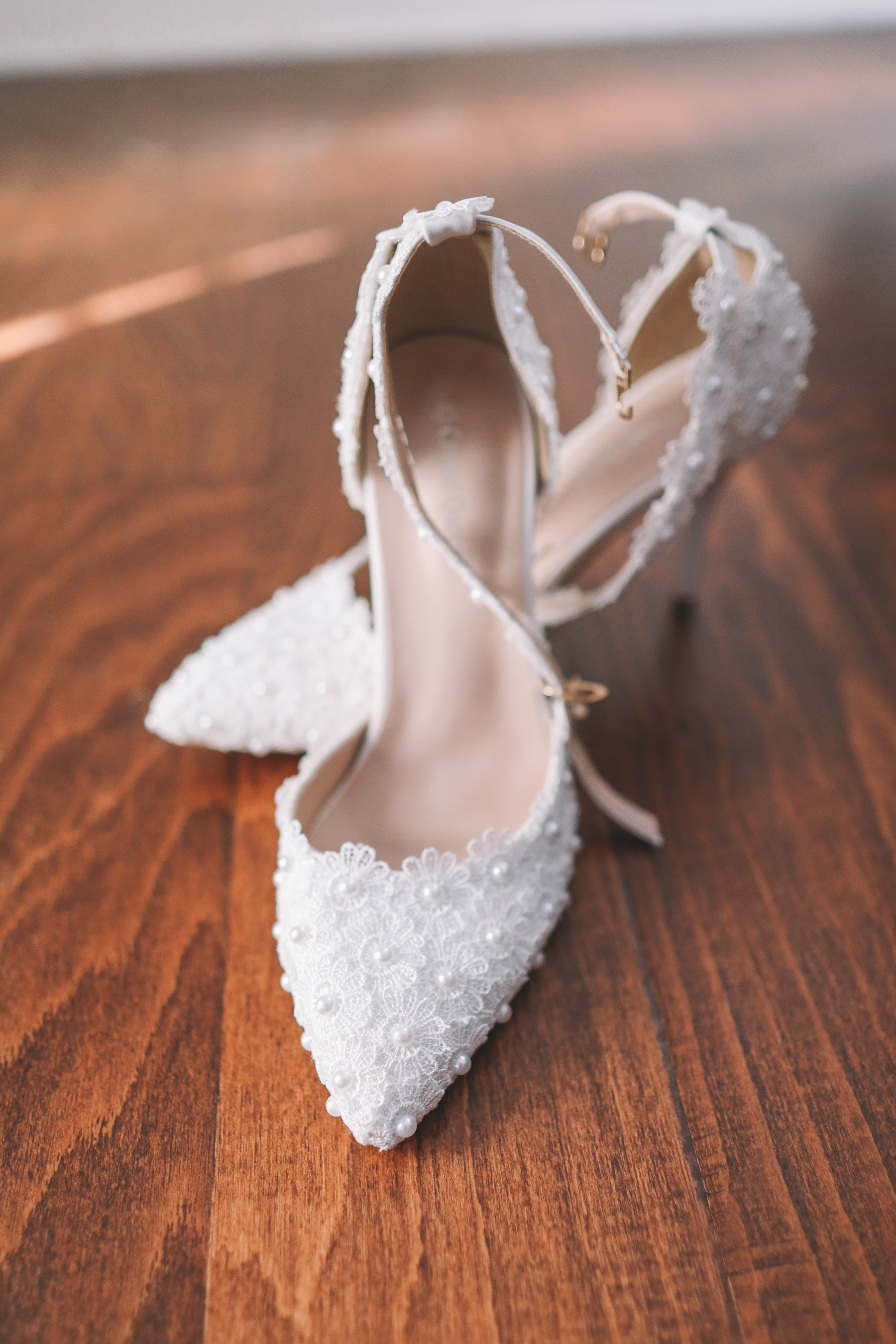 wedding pearl shoes | Charlie and Shirleys Wedding