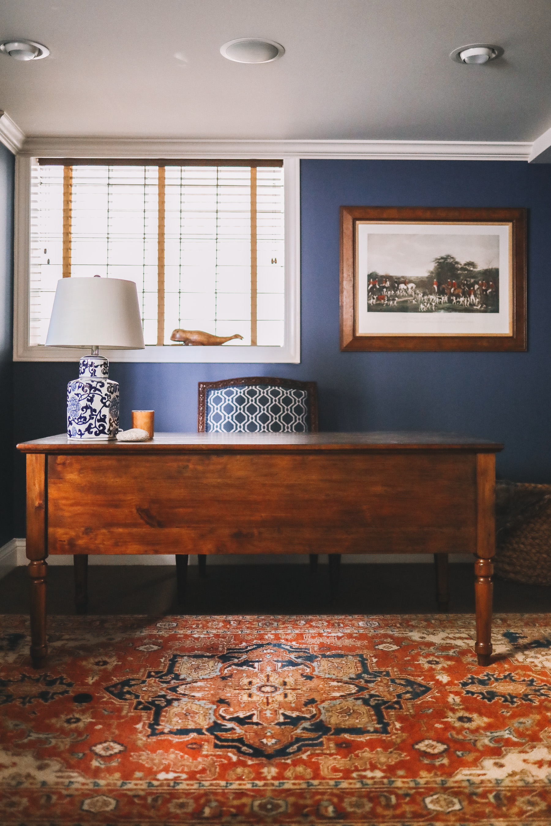 pottery barn blue desk