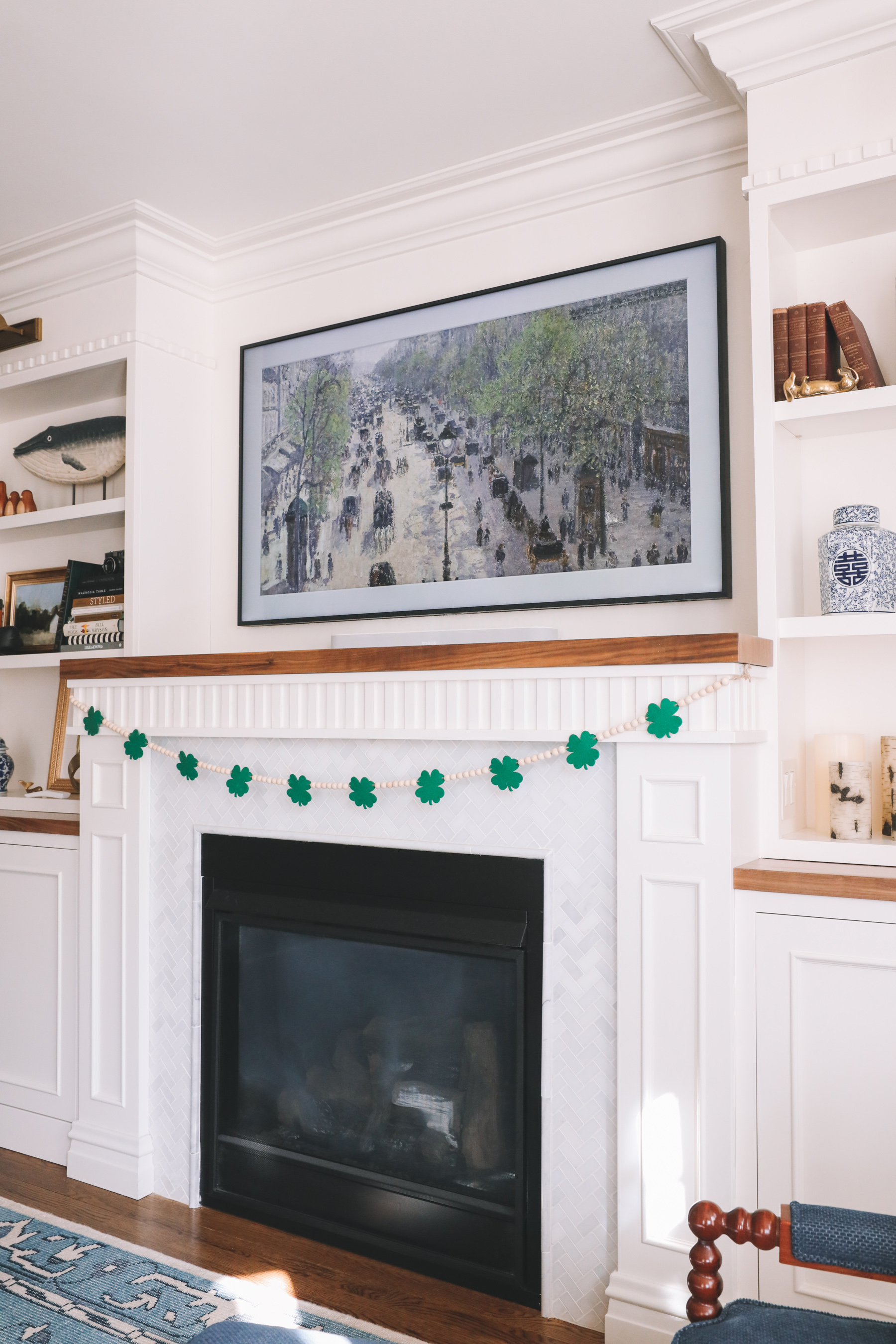 samsung frame tv | Our Saint Patricks Day Decor