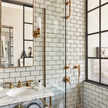 Black, White + Brass Bathroom Inspiration