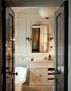Industrial Bathroom Inspiration: Black, White + Brass | Kelly in the City