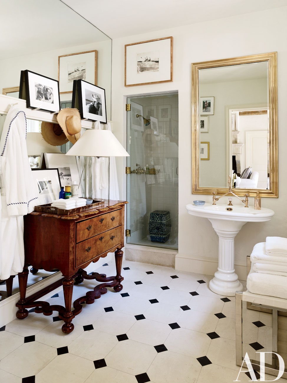 Industrial Bathroom Inspiration: Black, White + Brass - Kelly in the City