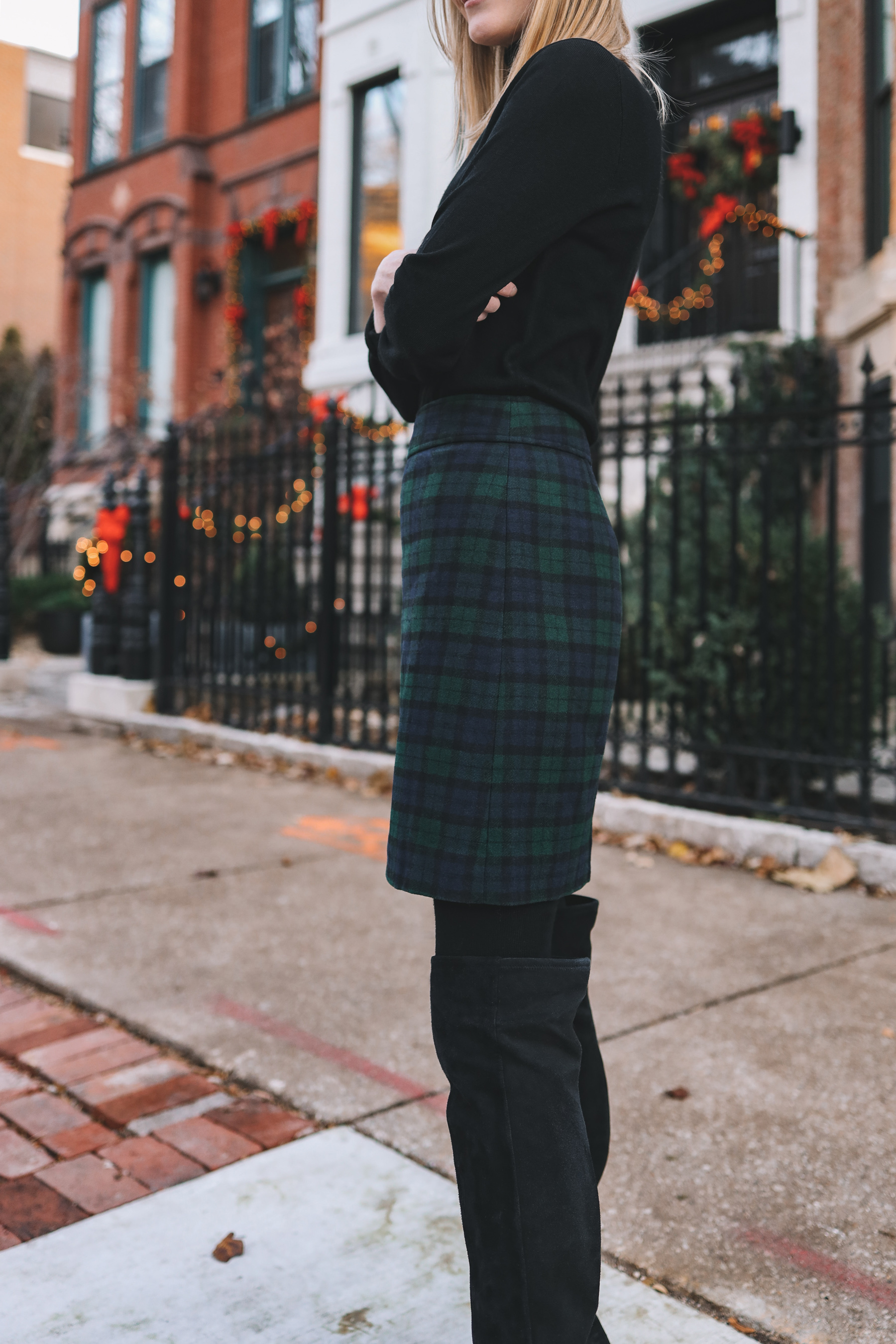 Black Watch Plaid Skirt | Last-Minute J.Crew Factory Holiday Outfits