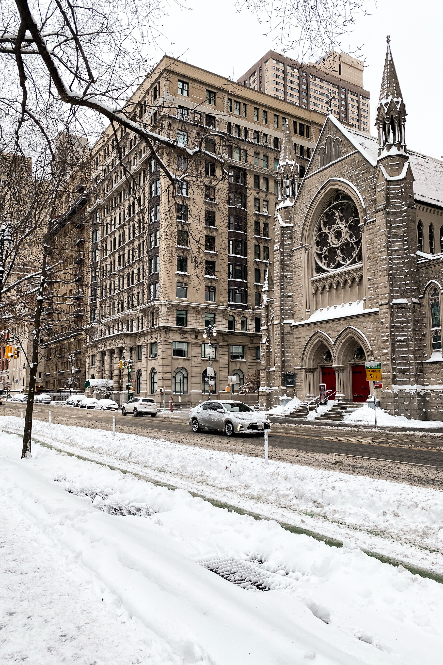 church dusted in snow | A Snow Day in New York City