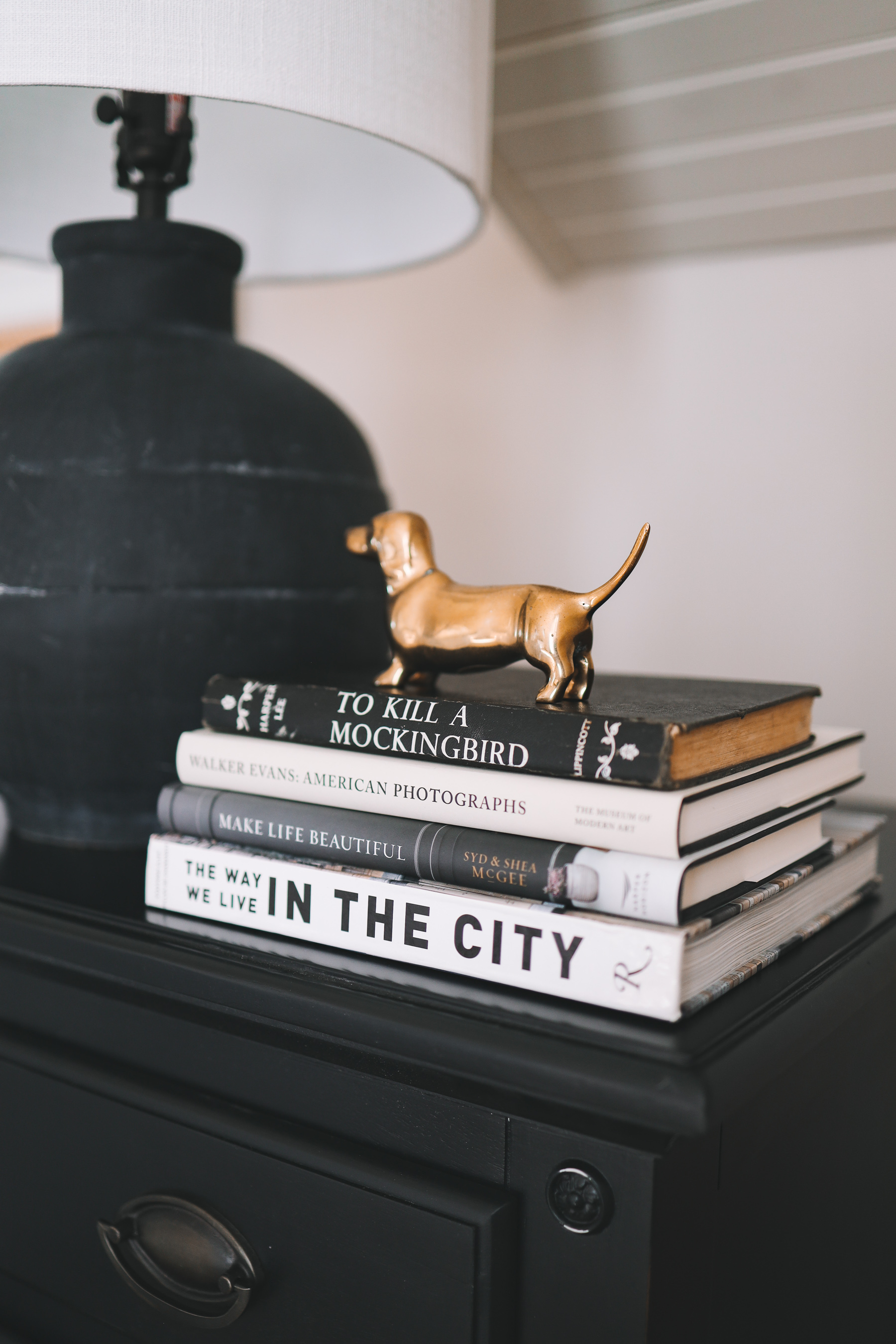 Books nightstand decor