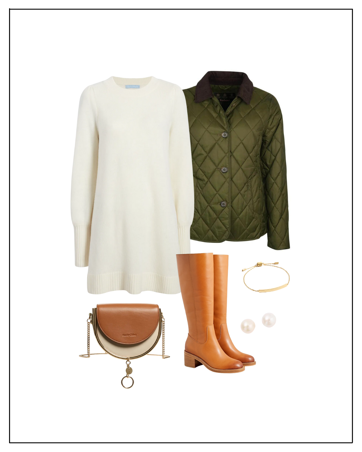 How to Style a Sweater Dress with a Quilted Jacket