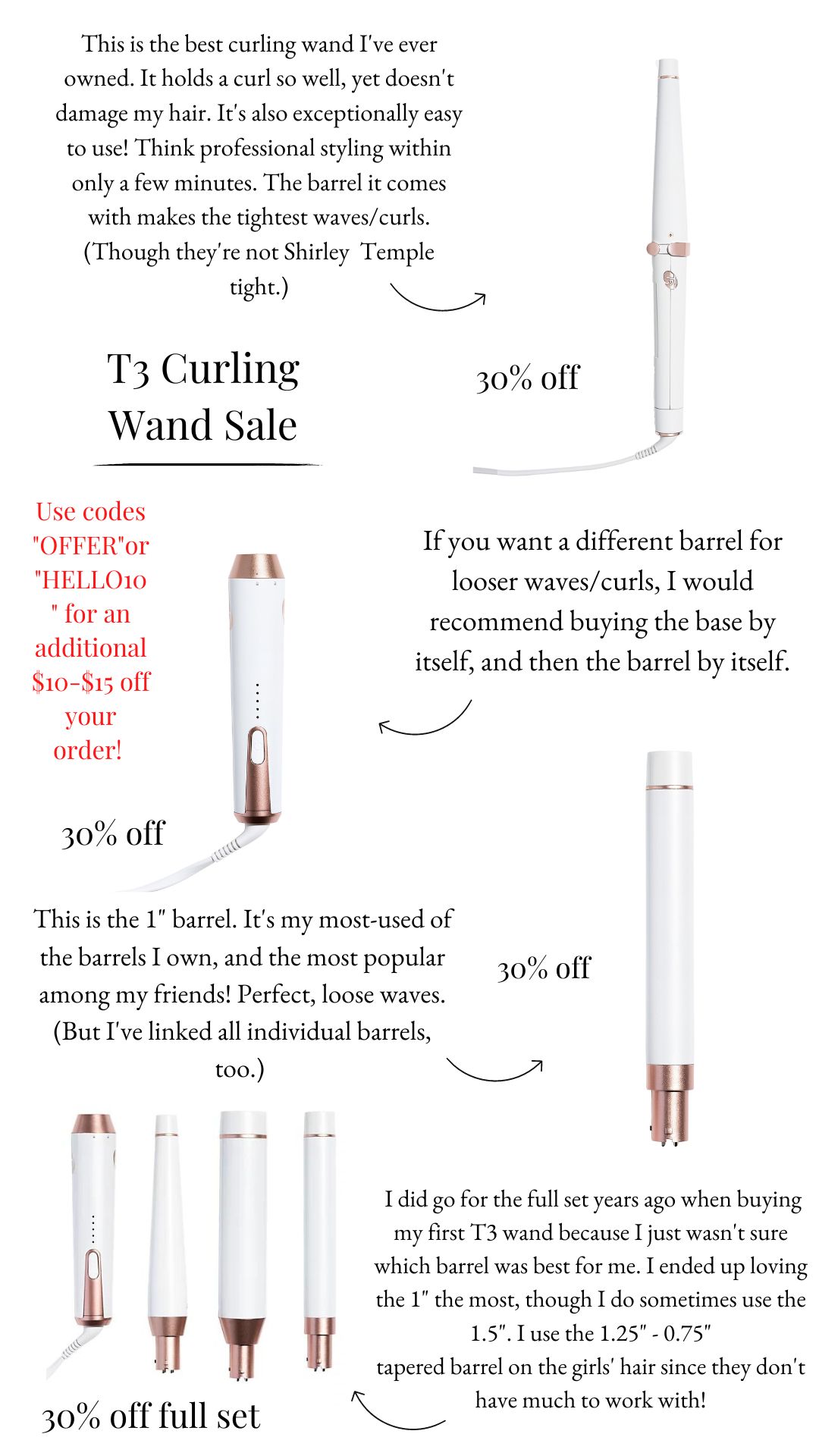 T3 curling outlet iron sale