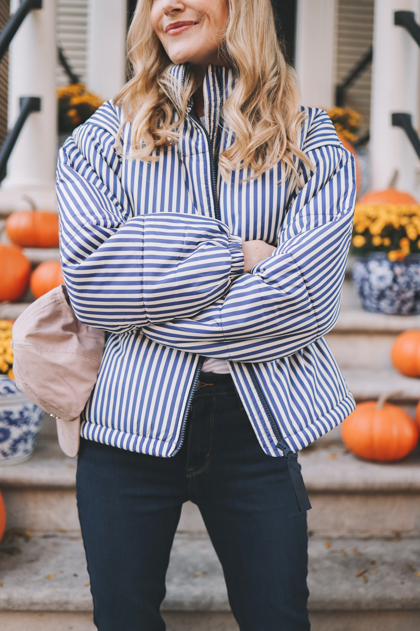 Free Assembly Striped Puffer Jacket