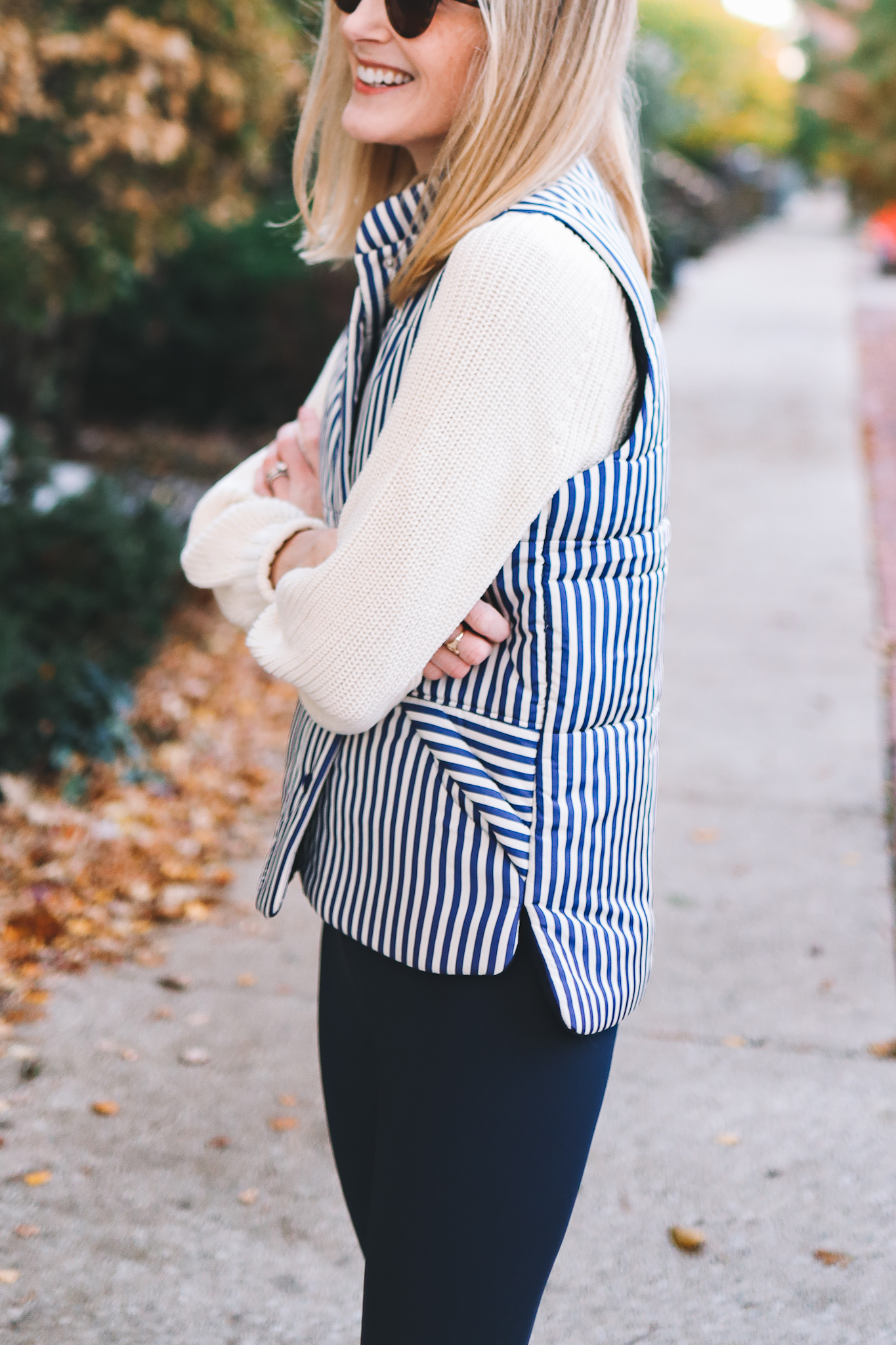 $38 Striped Puffer Vest - Kelly in the City | Lifestyle Blog