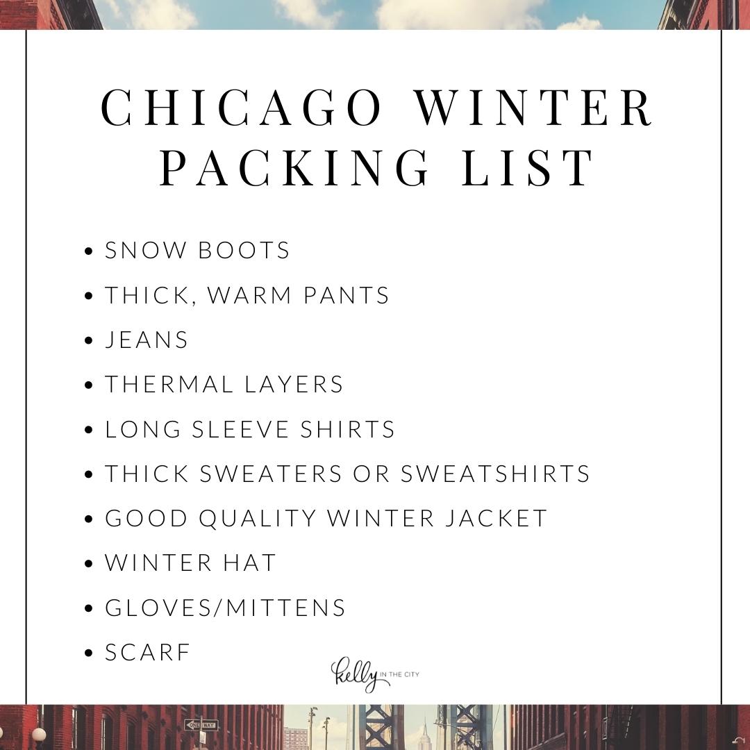 Chicago Winter Packing List