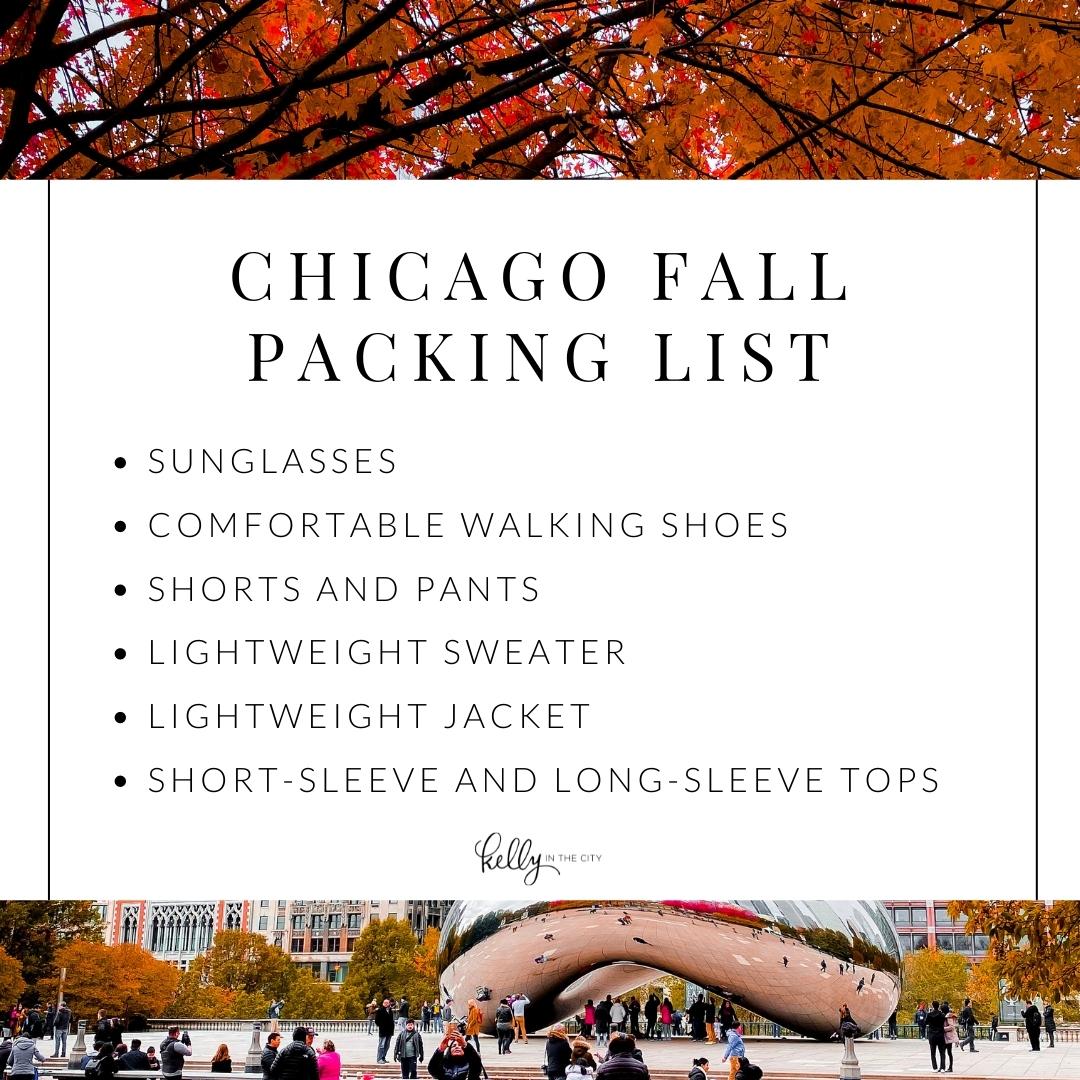 Chicago Fall Packing List