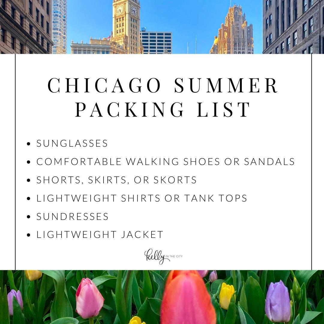 Chicago Summer Packing List