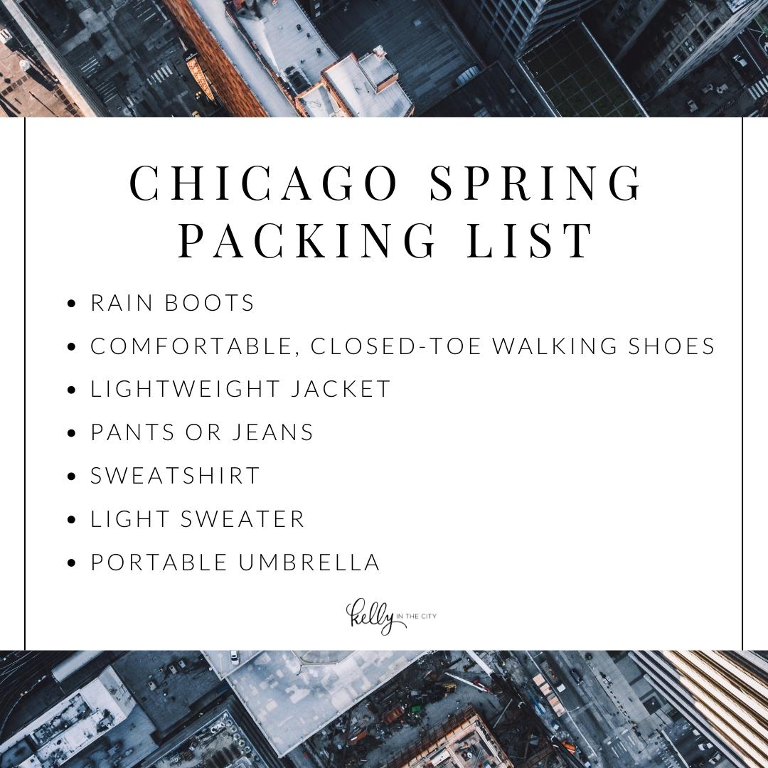 Chicago Spring Packing List