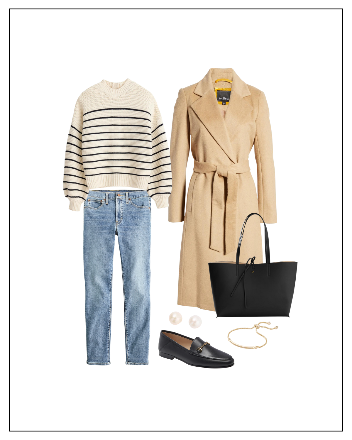 How to Style a Striped Sweater with black loafers