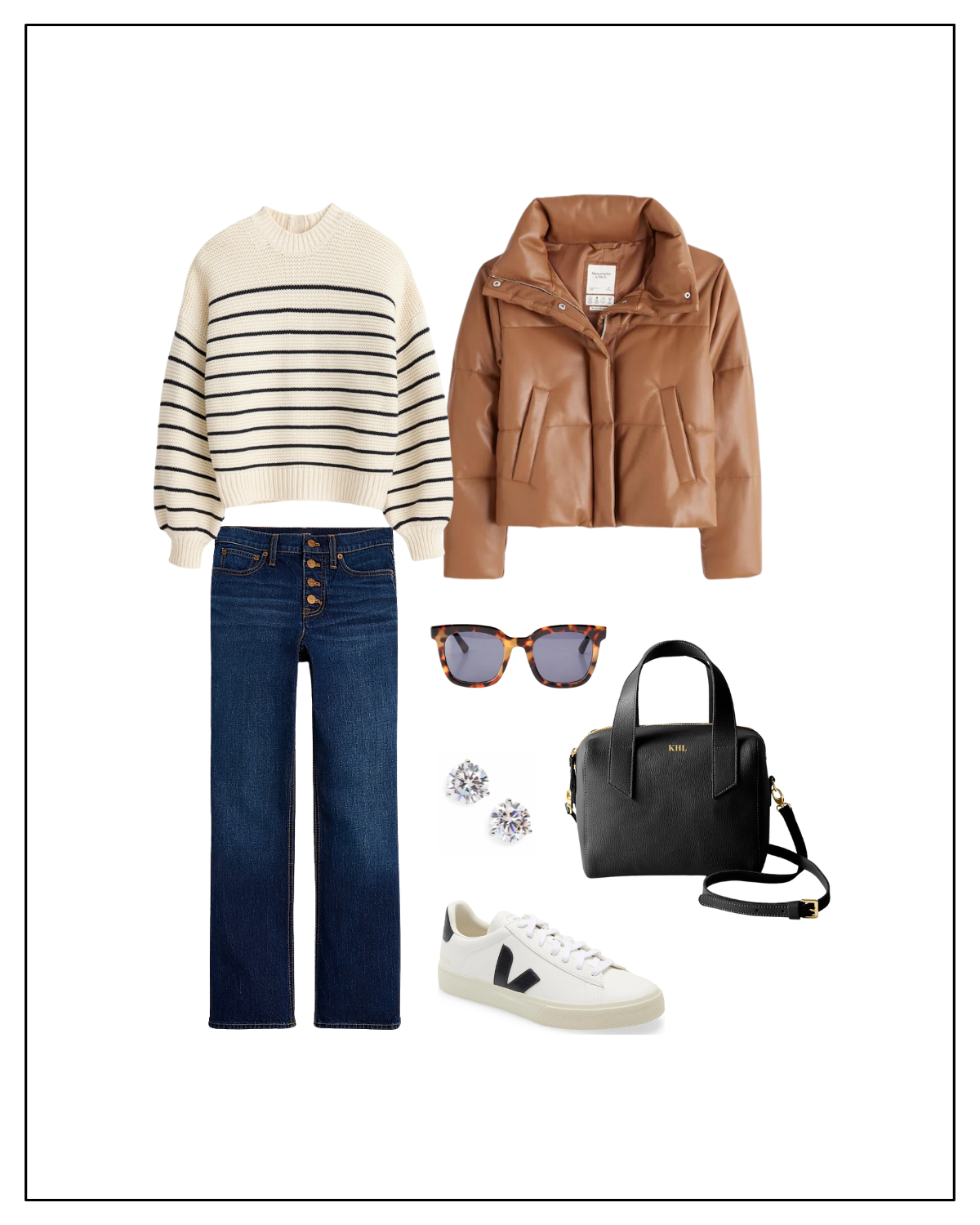 How to Style a Striped Sweater with puffer jacket