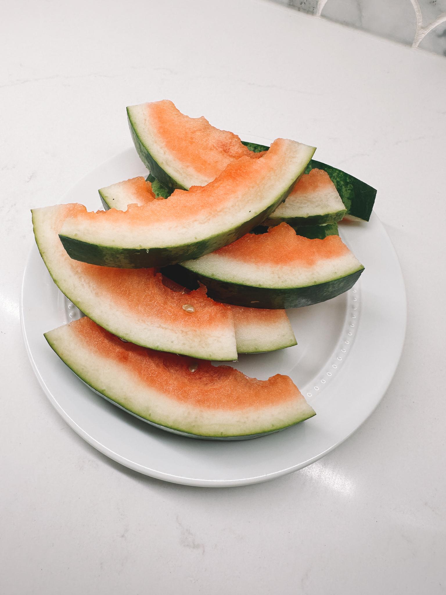 eaten slices of watermelons