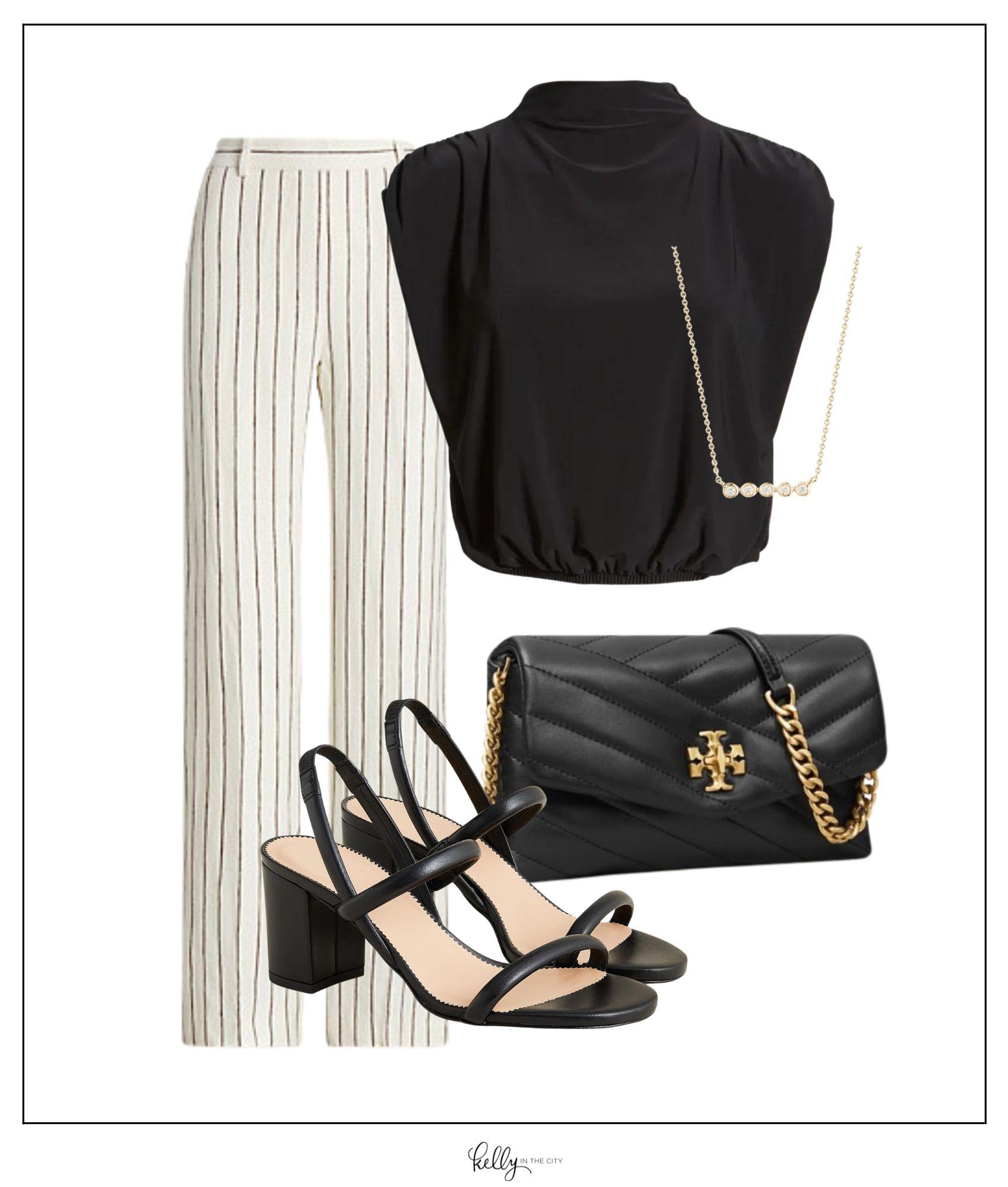 Blogger  Stripe pants outfit, Pinstripe pants women, Outfits