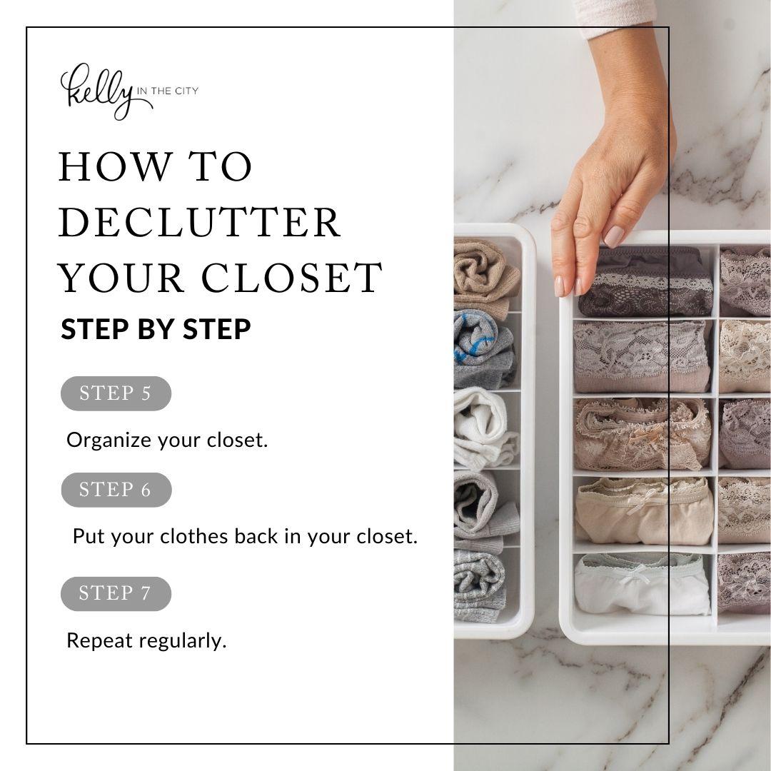Steps to declutter closet