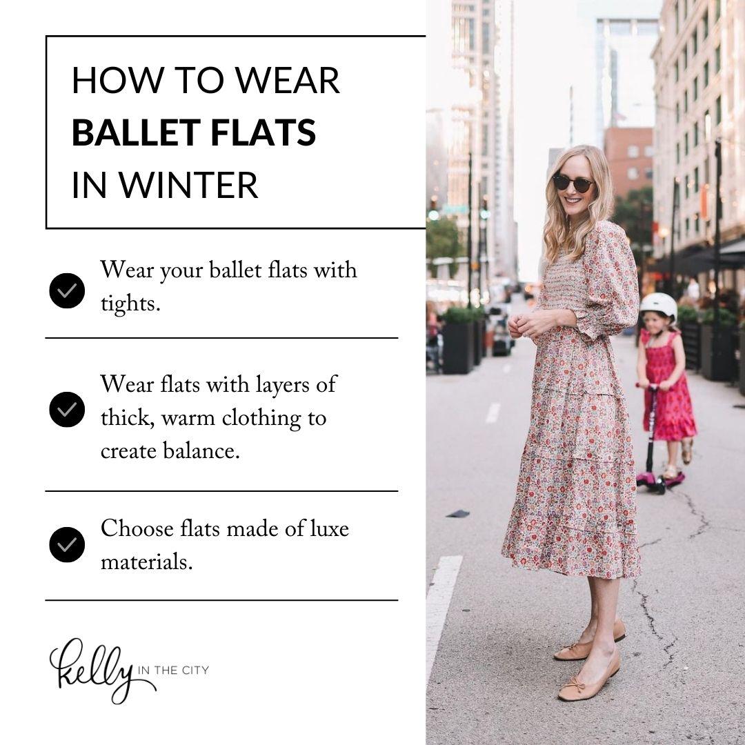 List of tips for how to wear ballet flats in colder months