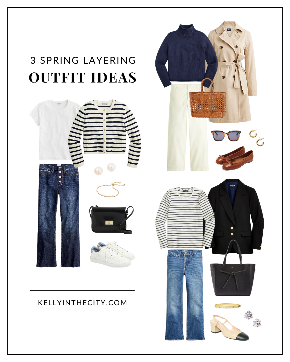 3 Spring Layering Outfit Ideas, Kelly in the City