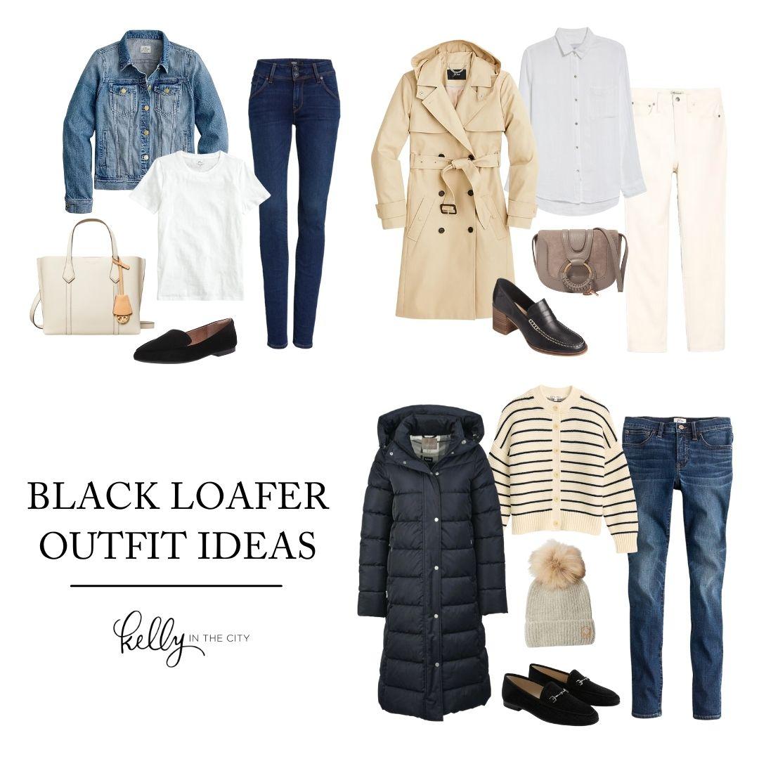 Black loafer outlet outfits