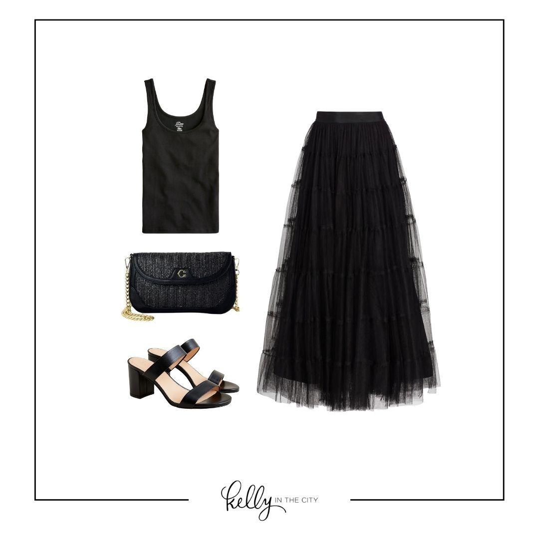 Black tulle skirt outfit
