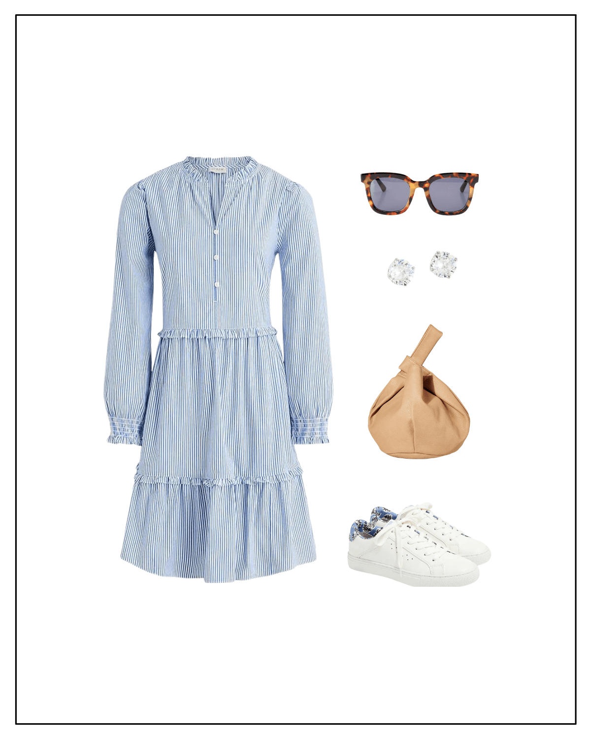 stripe dress + sneakers outfit - Lilly Style