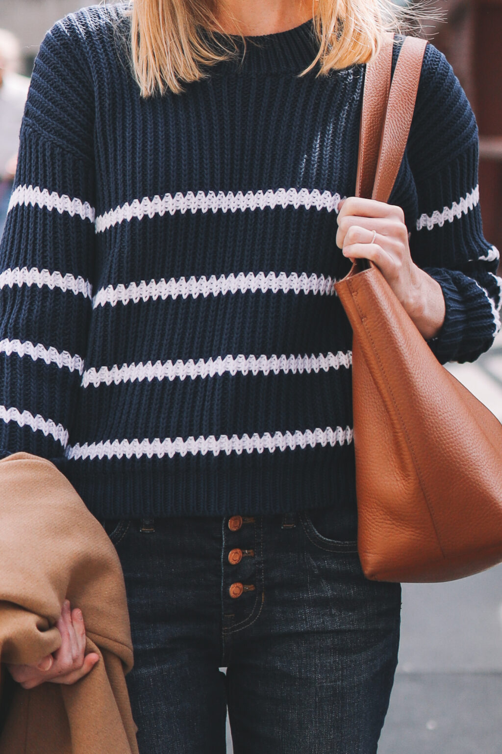 Classic Crewneck Striped Sweater - Kelly in the City