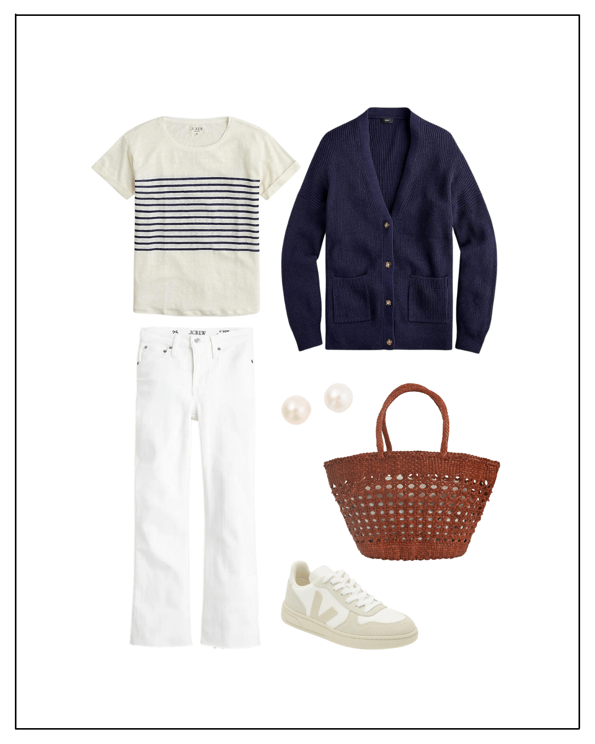 How to Style White Jeans with a cardigan