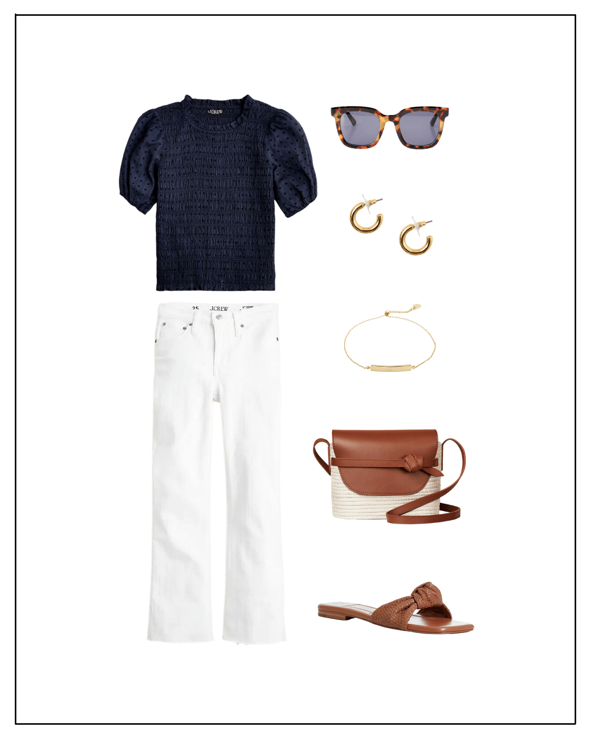 How to Style White Jeans with a smocked top