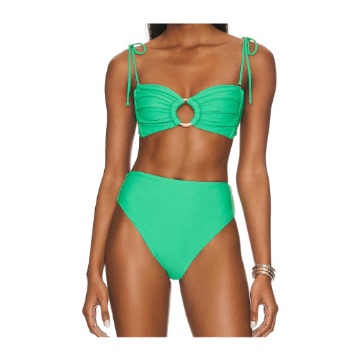 green key hole bandeau bikini