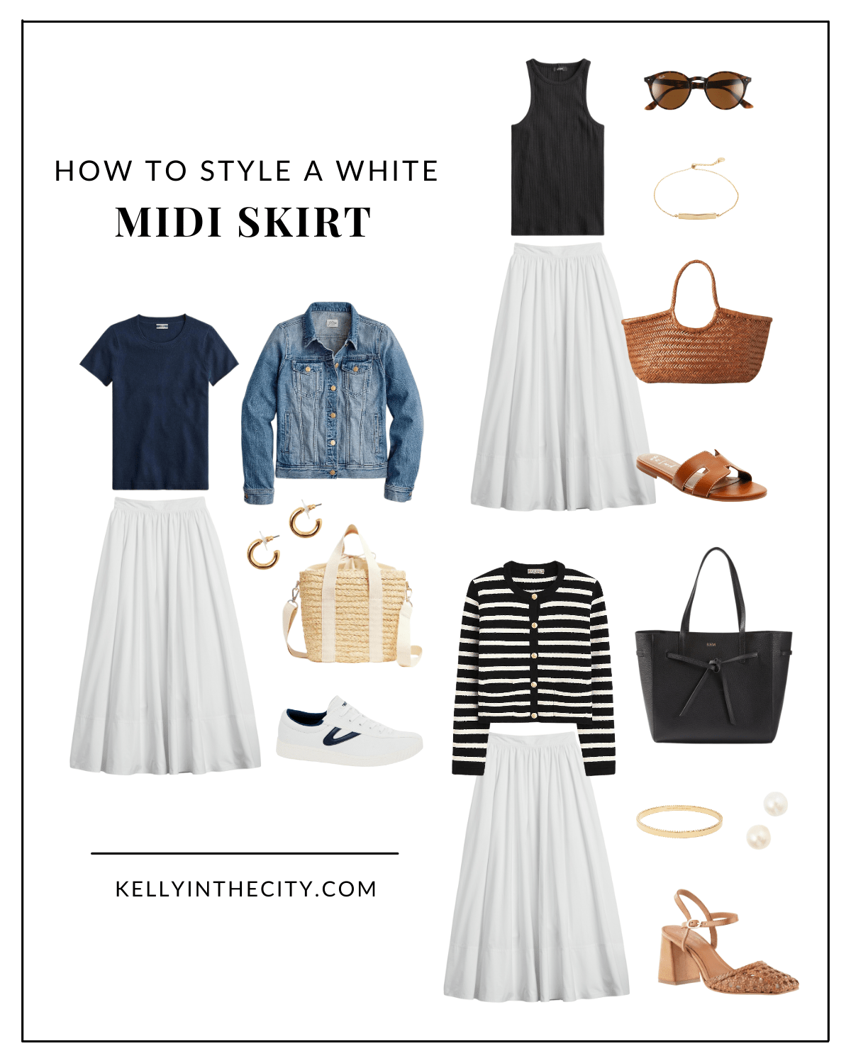 How to Style a White Midi Skirt