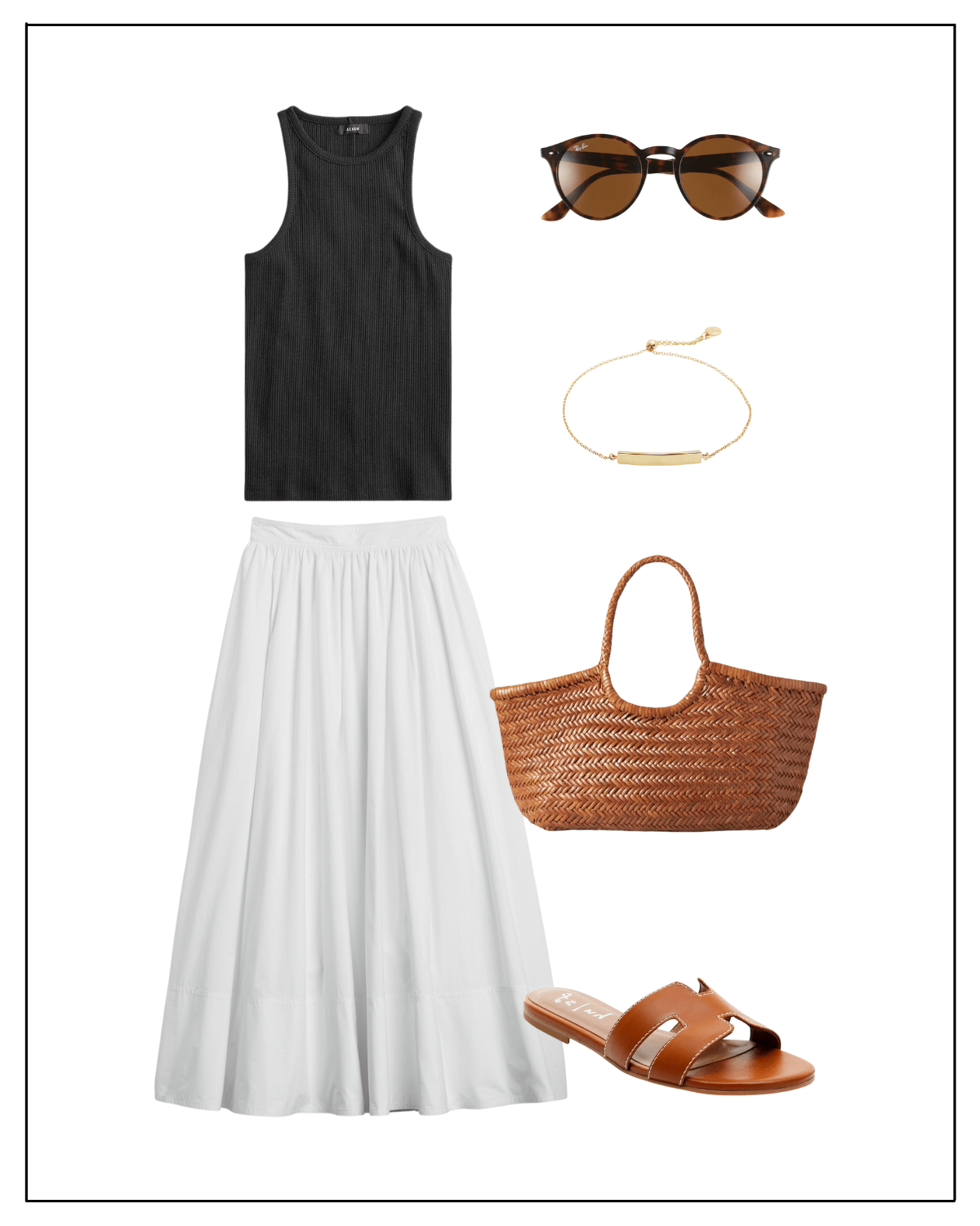 White skirt 2025 outfit polyvore