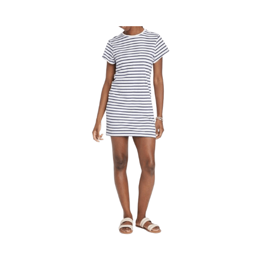 Summer Dresses Under $50 - black and white striped t-shirt dress