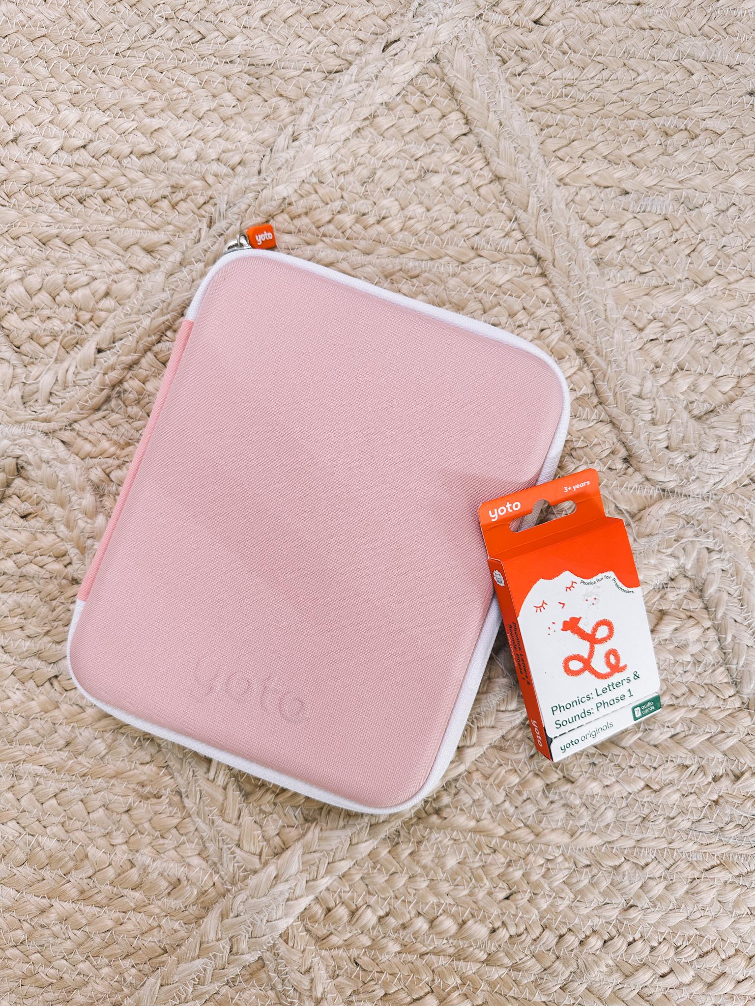 Yoto Player Review featuring Yoto Card Case in Think Pink